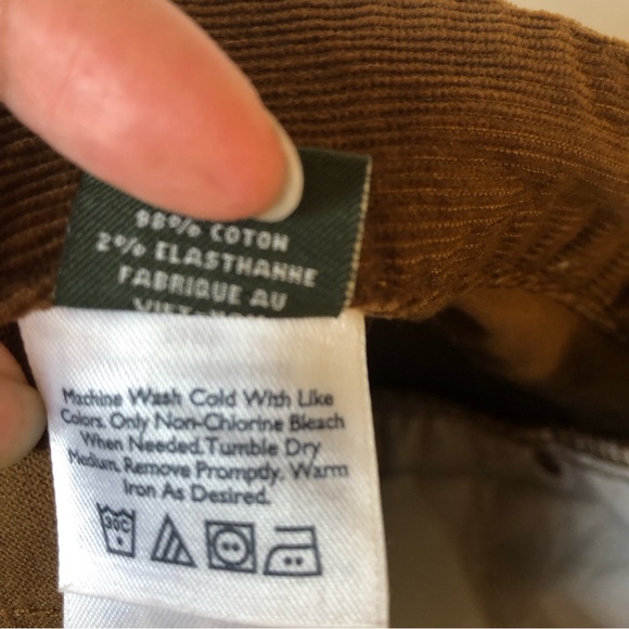 EDDIE BAUER Pants Size 8 Corduroy Flare Brown Retro A031 - Picture 8 of 9